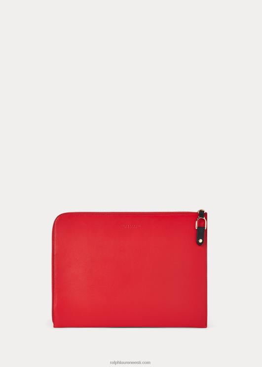 Ralph Lauren mehed welingtoni vasikanahast tõmblukuga portfell PR0V8999 punane ja must