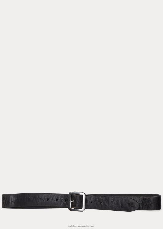 Ralph Lauren mehed käsitsi põletatud nahast vöö PR0V8901 vintage must