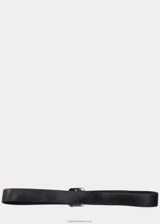 Ralph Lauren mehed käsitsi põletatud nahast vöö PR0V8901 vintage must