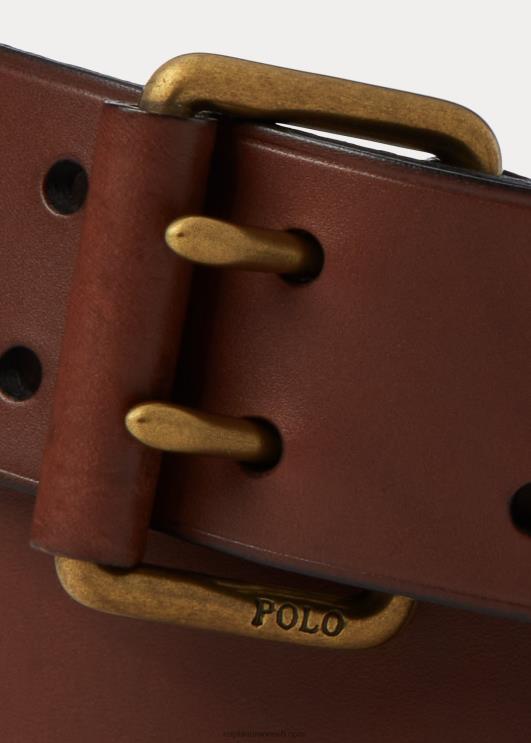 Ralph Lauren mehed kaheharuline nahast vöö PR0V8761 tumepruun
