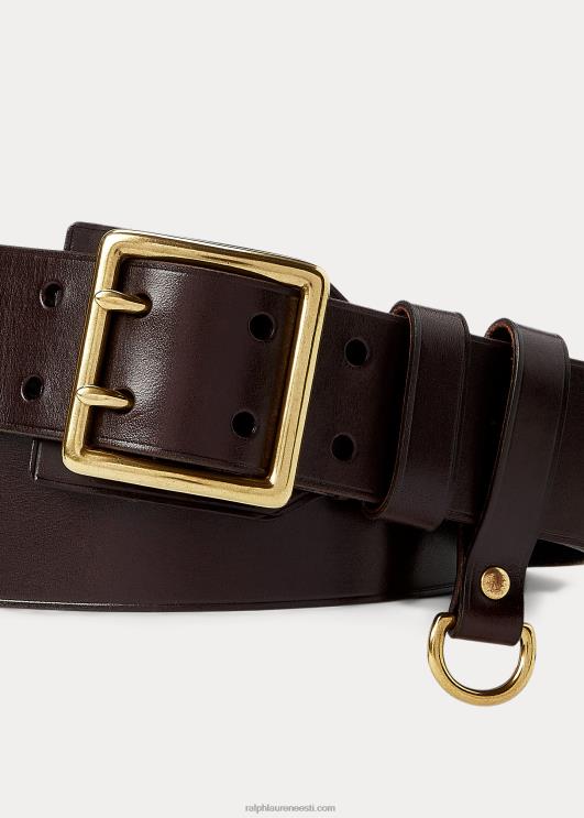 Ralph Lauren mehed kaheharuline pandlaga nahast vöö PR0V2222 tumepruun