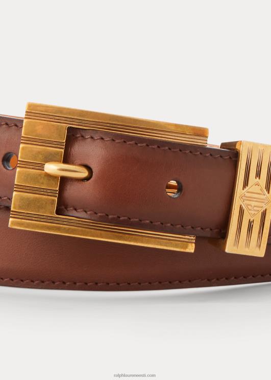Ralph Lauren mehed kurrutatud pandlaga poleeritud nahast vöö PR0V8925 kastan