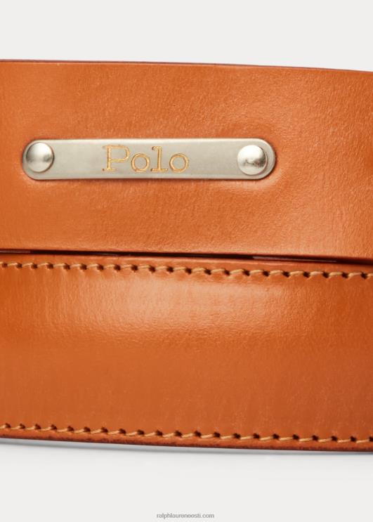 Ralph Lauren mehed messing-pandlaga nahast vöö PR0V2479 tan