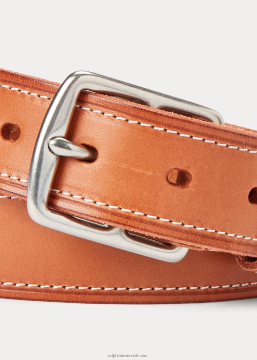 Ralph Lauren mehed pealtõmmeldud nahast vöö PR0V2470 punakaspruun