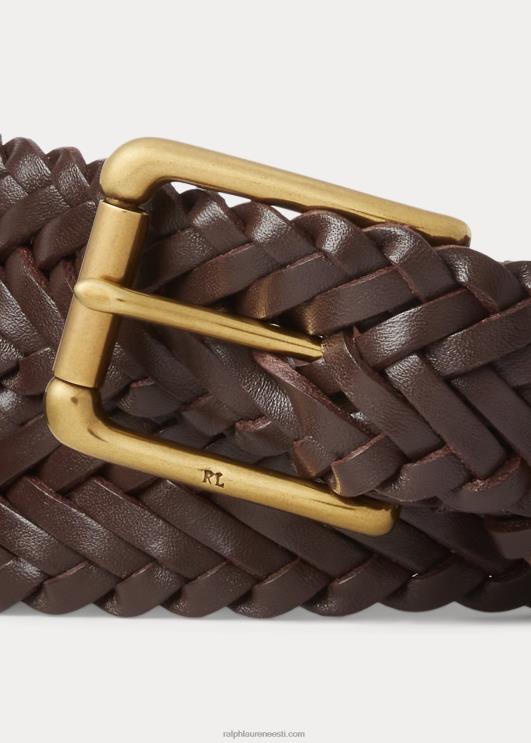 Ralph Lauren mehed sportlase punutud nahast vöö PR0V8977 pagas pruun