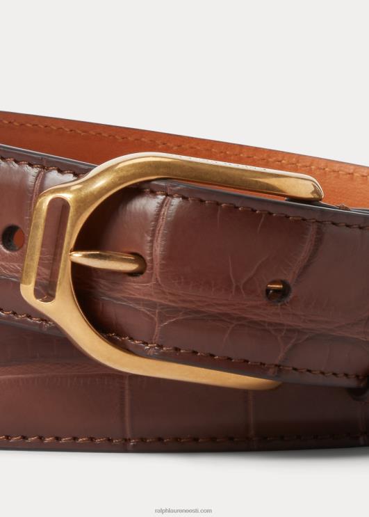 Ralph Lauren mehed welingtoni jalus-pandlaga alligaatorivöö PR0V8973 heapuu pruun