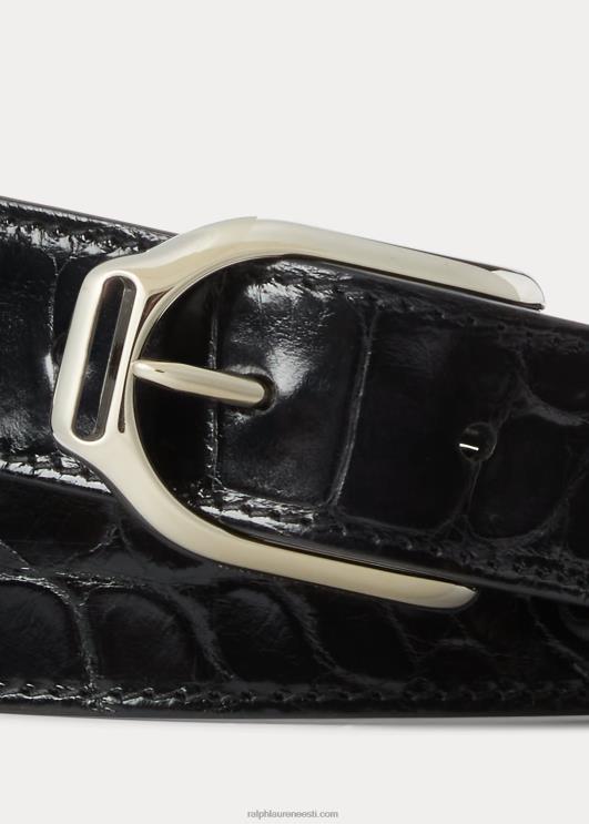 Ralph Lauren mehed welingtoni jalus-pandlaga alligaatorivöö PR0V8982 must