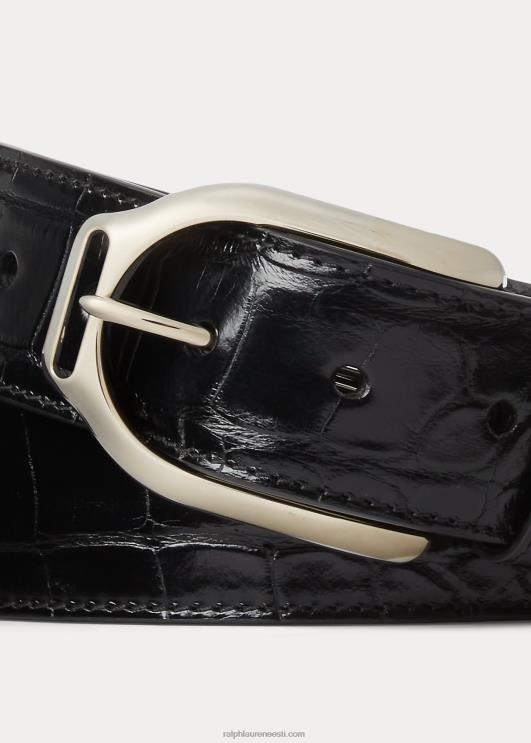 Ralph Lauren mehed welingtoni jalus-pandlaga alligaatorivöö PR0V8984 must