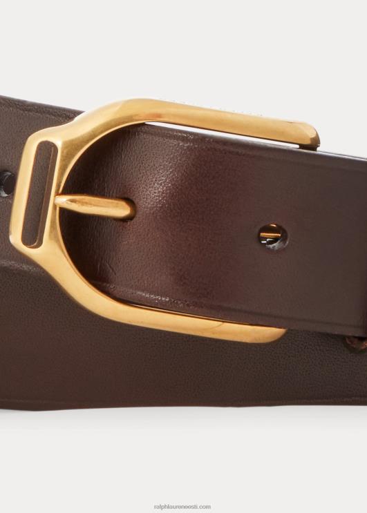 Ralph Lauren mehed welingtoni jalus-pandlaga nahast vöö PR0V8944 pagas pruun