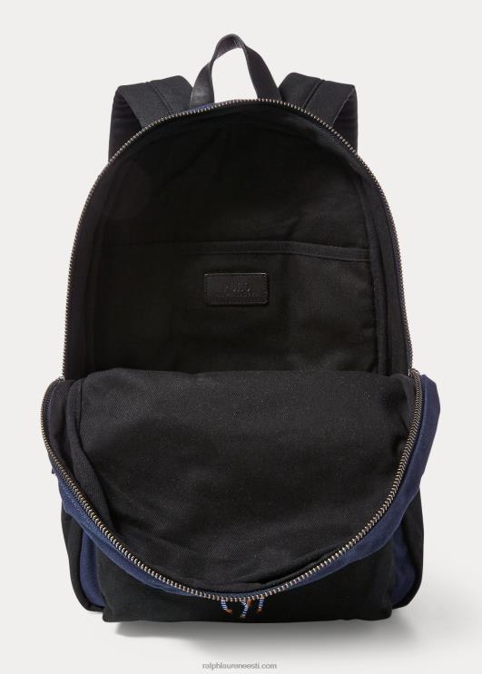 Ralph Lauren mehed lõuendist suur poni seljakott PR0V2754 tumesinine/must