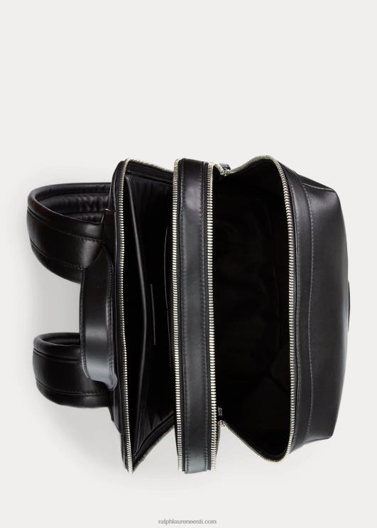 Ralph Lauren mehed tepitud nahast seljakott PR0V8950 must