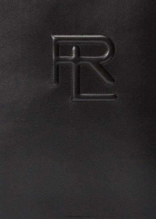 Ralph Lauren mehed tepitud nahast seljakott PR0V8950 must