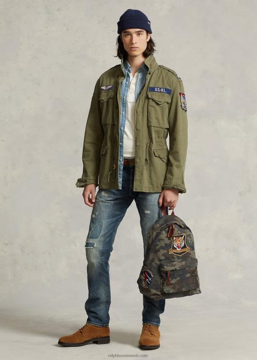 Ralph Lauren mehed tiigriplaastriga lõuendist seljakott PR0V2547 camo