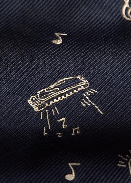 Ralph Lauren mehed käsitööna valminud muusikalise motiiviga siidilips PR0V8842 merevägi