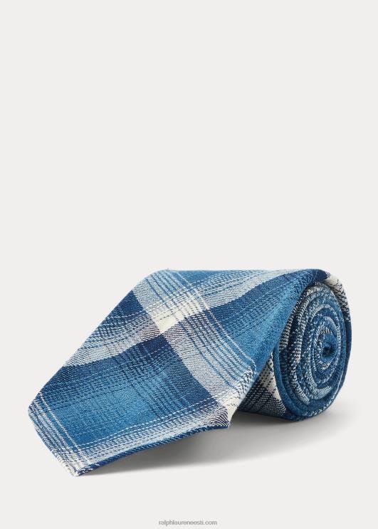 Ralph Lauren mehed käsitööna valmistatud ruuduline jaspe toimne lips PR0V8836 indigo/koor