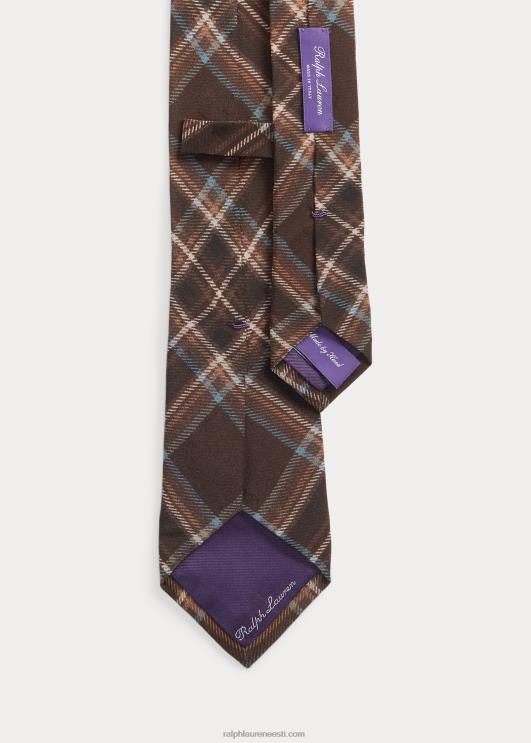 Ralph Lauren mehed tartanmustriga siidist krepplips PR0V8930 helepruun/multi
