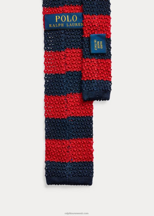 Ralph Lauren mehed triibuline kootud siidist lips PR0V2265 mereväe/punane