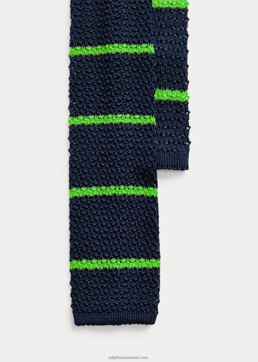 Ralph Lauren mehed triibuline kootud siidist lips PR0V2282 mereväe/roheline