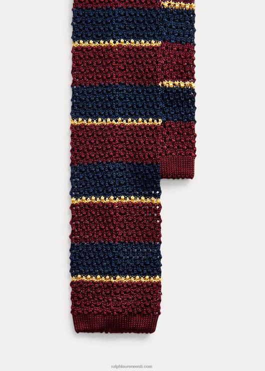 Ralph Lauren mehed triibuline kootud siidist lips PR0V2283 vein/merevägi/kuld