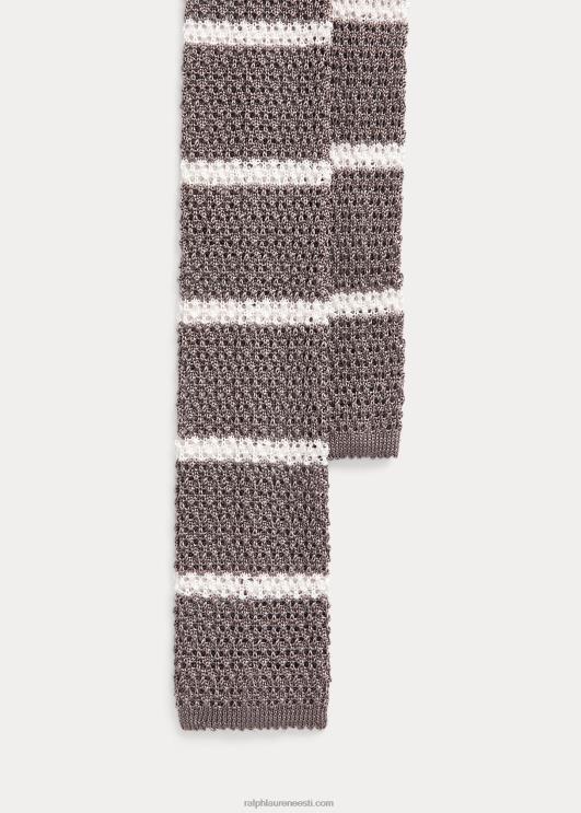 Ralph Lauren mehed triibuline kootud villane lips PR0V8752 hall/valge