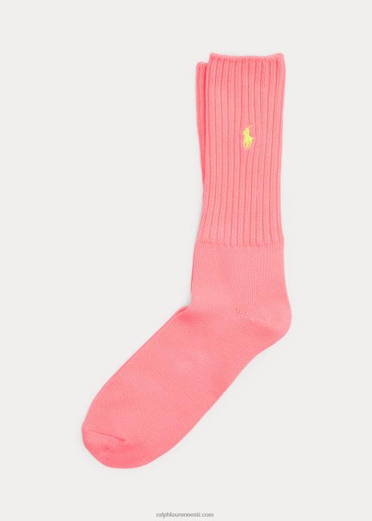 Ralph Lauren mehed fluorestseeruvad slouchy meeskonna sokid PR0V2374 neoon roosa