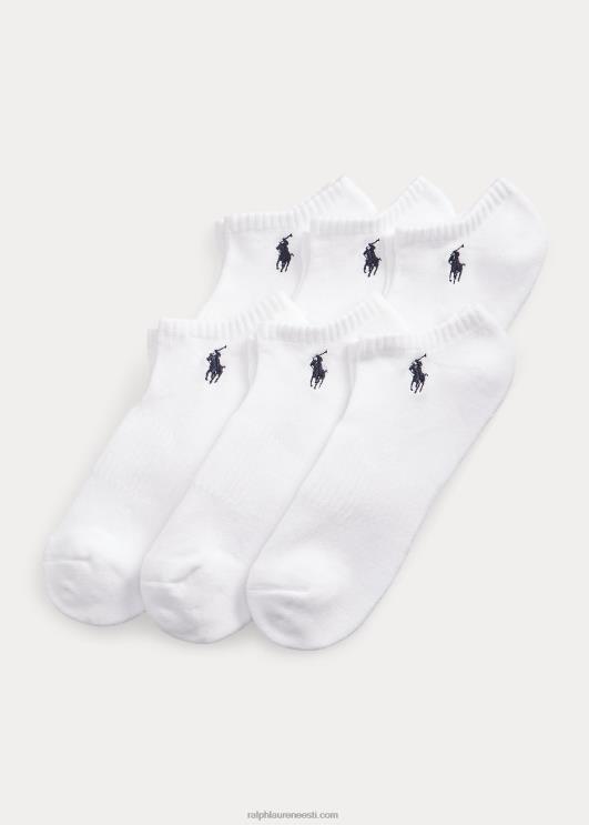 Ralph Lauren mehed puuvillasegu madala lõikega sokk 6 pakk PR0V2545 valge