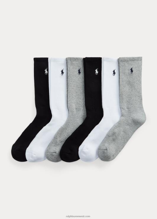 Ralph Lauren mehed puuvillaseguga crew sokk 6 tk PR0V2537 hall assortii