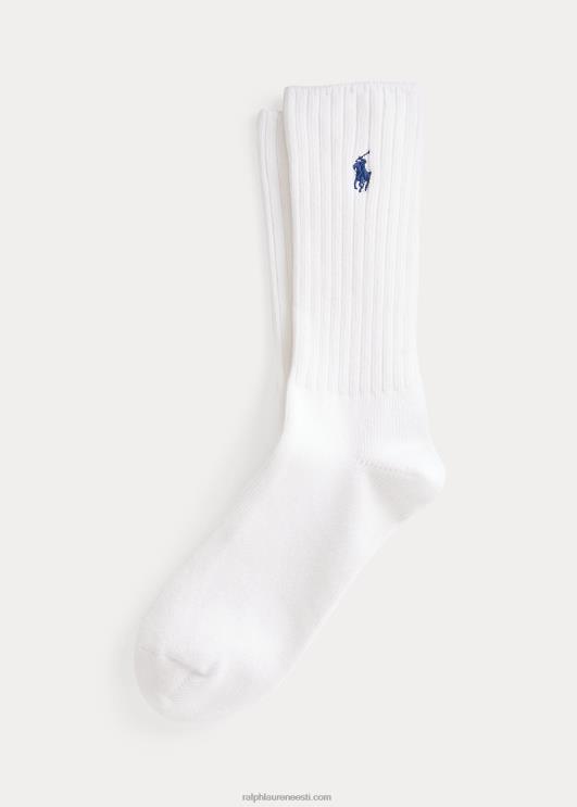 Ralph Lauren mehed puuvillasegulised crew sokid PR0V1891 valge