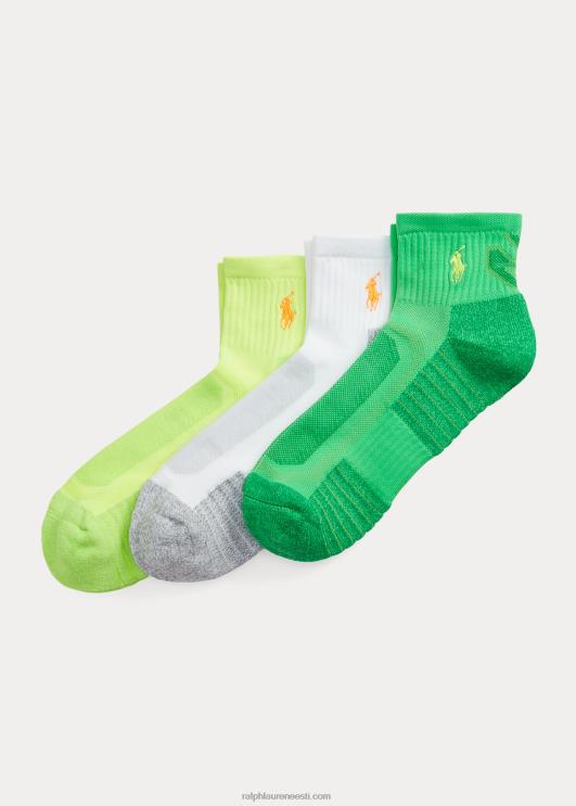 Ralph Lauren mehed seiklustehnoloogia Quarter-crew sokk 3-pakk PR0V2317 neoon