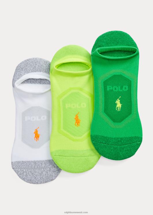 Ralph Lauren mehed seiklustehnoloogia madala lõikega sokid 3-pakendis PR0V1887 neoon