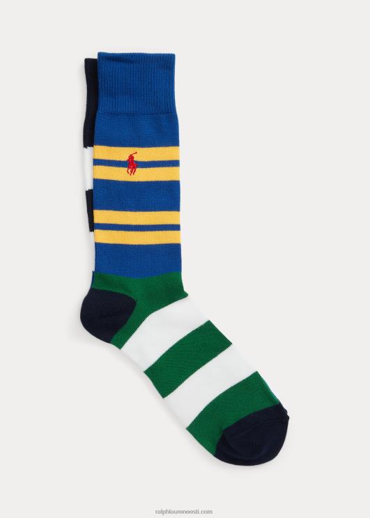 Ralph Lauren mehed sobimatud crest triibulised meeskonna sokid PR0V2372 mitu