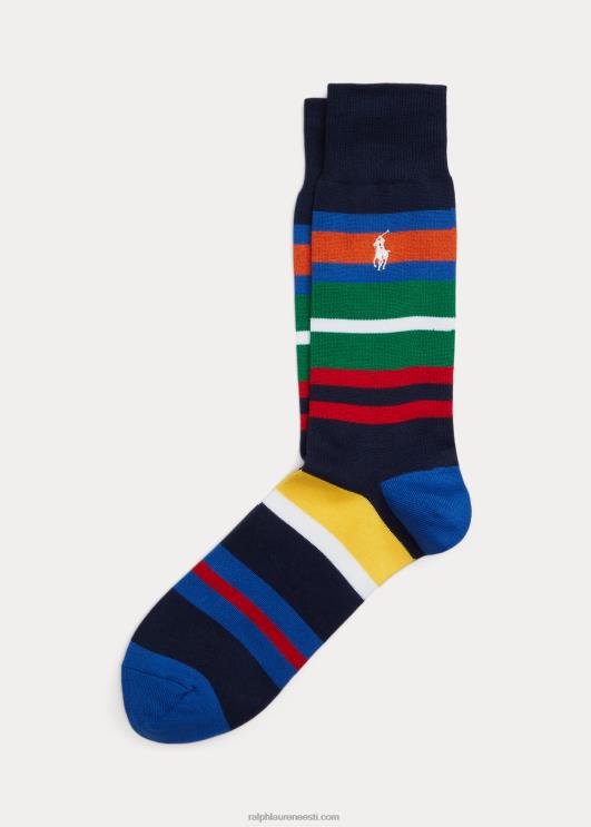 Ralph Lauren mehed triibulised puuvillasegu püksisokid PR0V2370 merevägi
