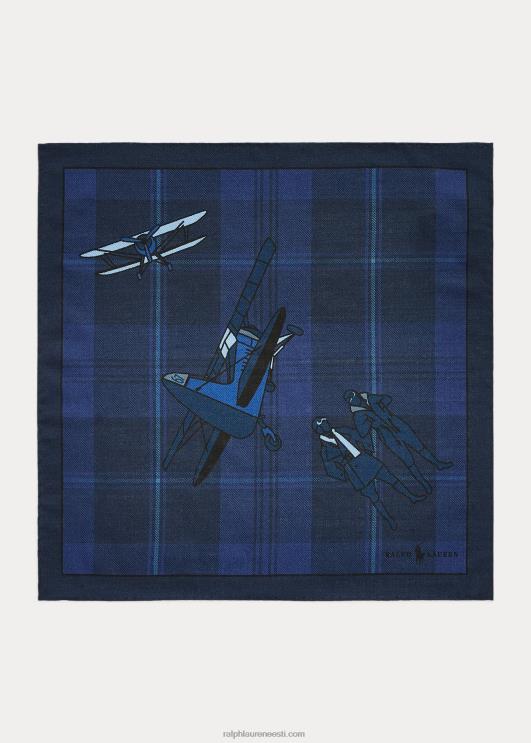 Ralph Lauren mehed lennundus-ruuduline villa-siidi tasku ruut PR0V2522 merevägi