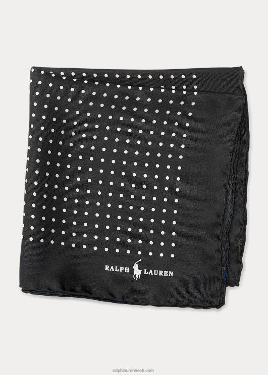 Ralph Lauren mehed täpiline siiditasku ruut PR0V2241 must