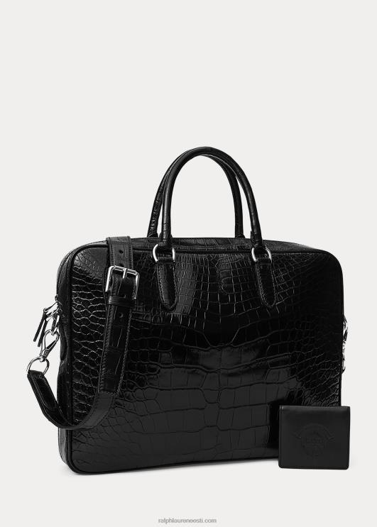 Ralph Lauren mehed alligaatori pendelrändekott PR0V9038 must