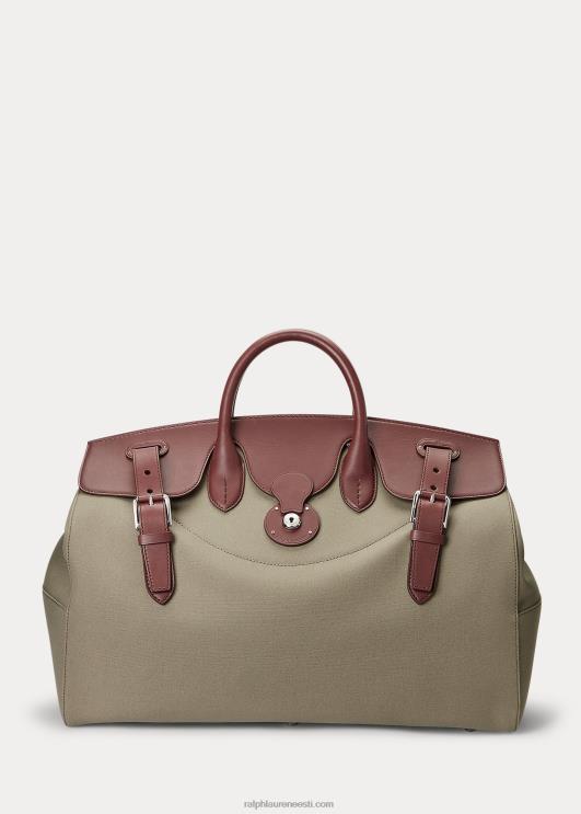 Ralph Lauren mehed nahast ääristega lõuendist kott PR0V9015 tan