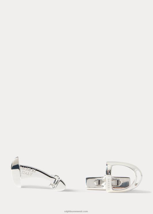 Ralph Lauren mehed hõbedast kantsepa mansetinööbid PR0V8980 hõbedane