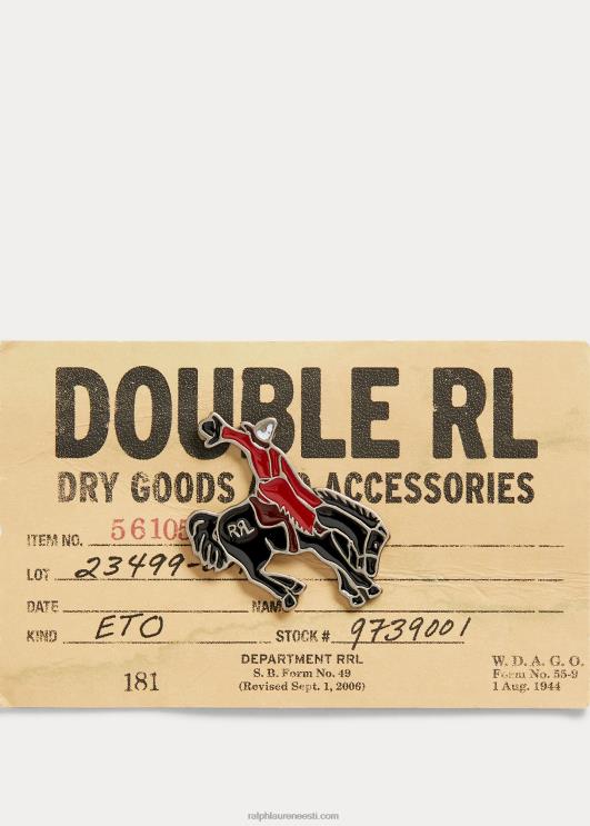 Ralph Lauren mehed rodeo emailitud tihvt PR0V8889 punane/must/hõbedane