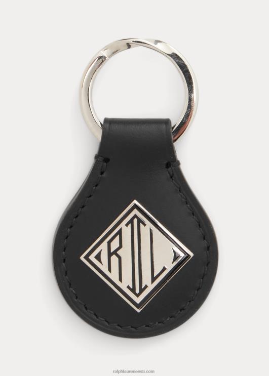 Ralph Lauren mehed monogramm vasikanahast võtmehoidja PR0V8981 must