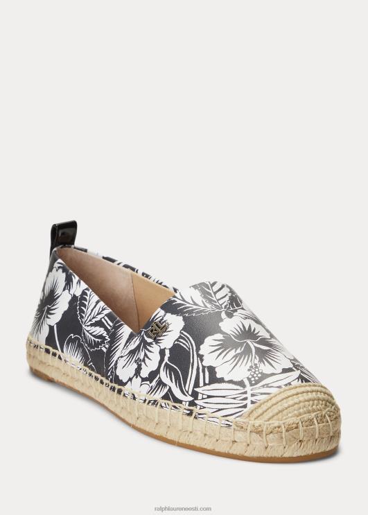 Ralph Lauren naised cameryn iii lilleline nahast espadrill PR0V5055 must valge