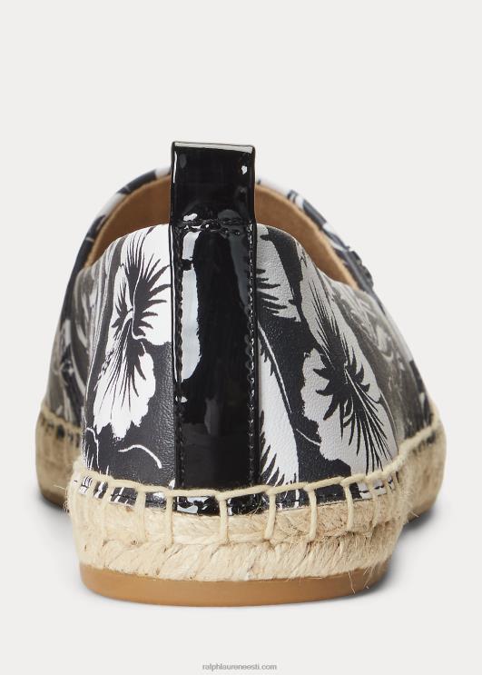 Ralph Lauren naised cameryn iii lilleline nahast espadrill PR0V5055 must valge