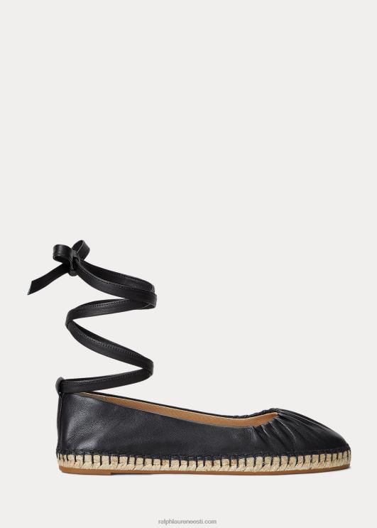 Ralph Lauren naised cecilia nappa nahast pitsiline espadrill PR0V5056 must