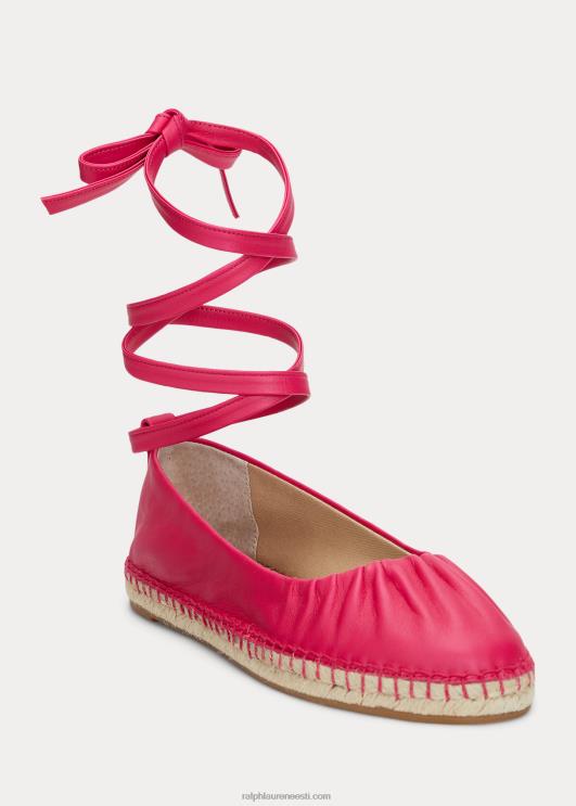 Ralph Lauren naised cecilia nappa nahast pitsiline espadrill PR0V5059 spordiroosa