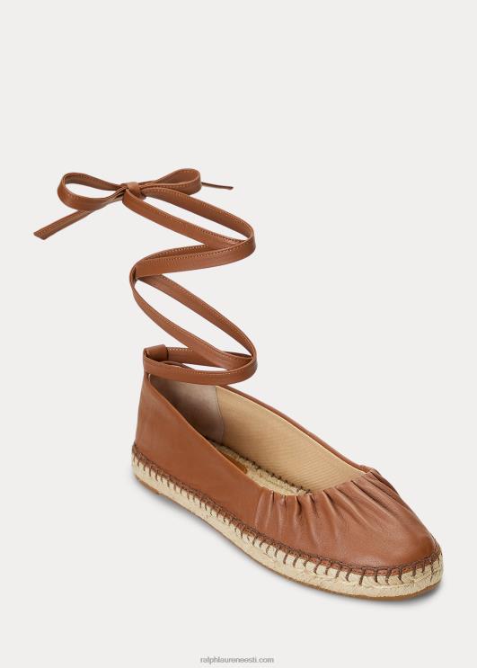 Ralph Lauren naised cecilia nappa nahast pitsiline espadrill PR0V5063 sügav sadulapruun