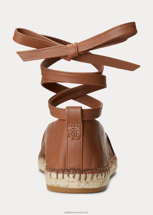 Ralph Lauren naised cecilia nappa nahast pitsiline espadrill PR0V5063 sügav sadulapruun