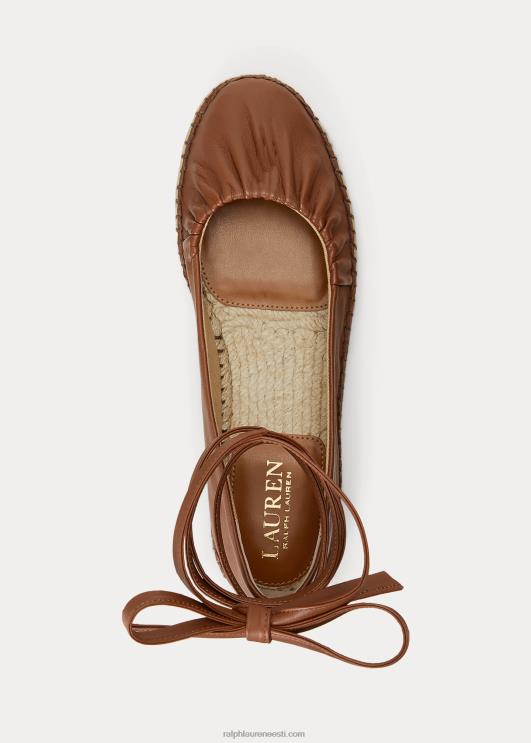 Ralph Lauren naised cecilia nappa nahast pitsiline espadrill PR0V5063 sügav sadulapruun