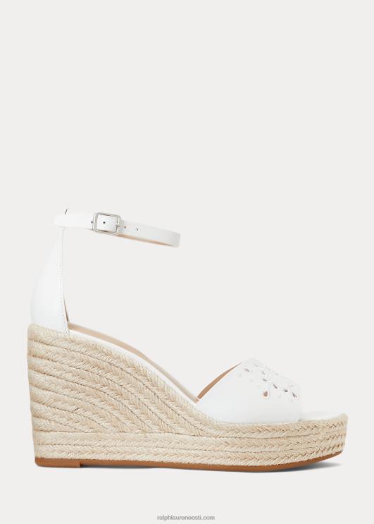 Ralph Lauren naised haana aasa nappa nahast espadrill PR0V5046 lumivalge