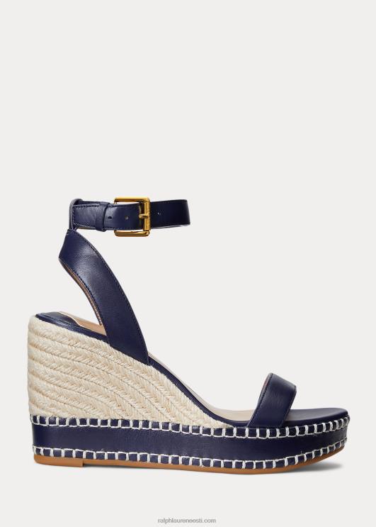 Ralph Lauren naised hilarie nahast espadrill PR0V5039 rafineeritud merevägi