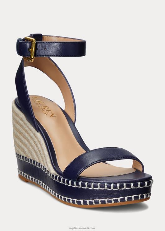 Ralph Lauren naised hilarie nahast espadrill PR0V5039 rafineeritud merevägi