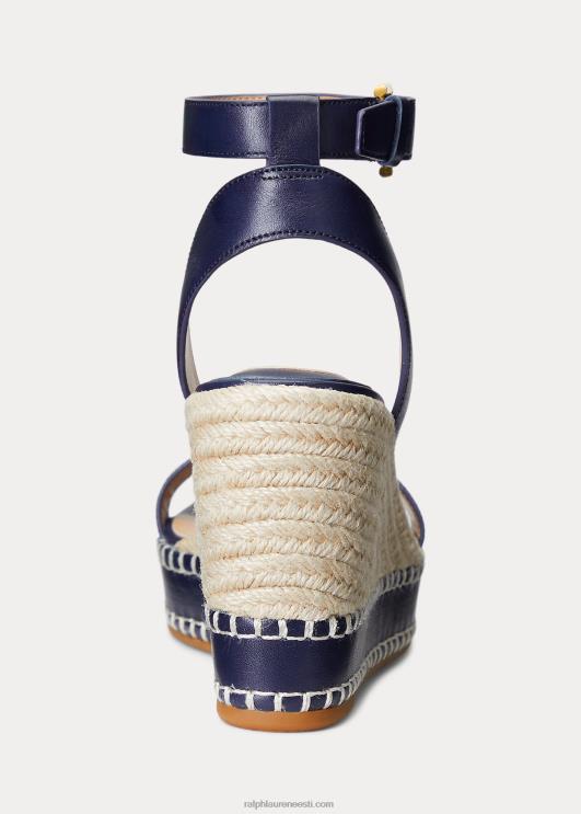 Ralph Lauren naised hilarie nahast espadrill PR0V5039 rafineeritud merevägi